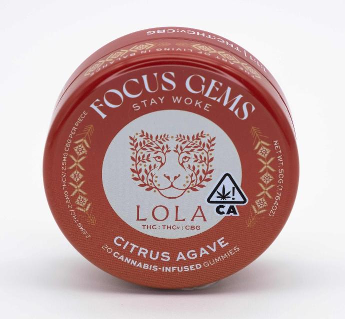 [ED00055] Lola - Gummies - 2.5mg THC 2.5mg THCV 2.5mg CBG 20pk - Focus